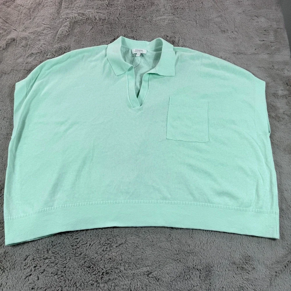 NWOT Banana Republic Women Polo Top XL/XXL Linen Oversized Johnny-Collar Sweater - Picture 8 of 9